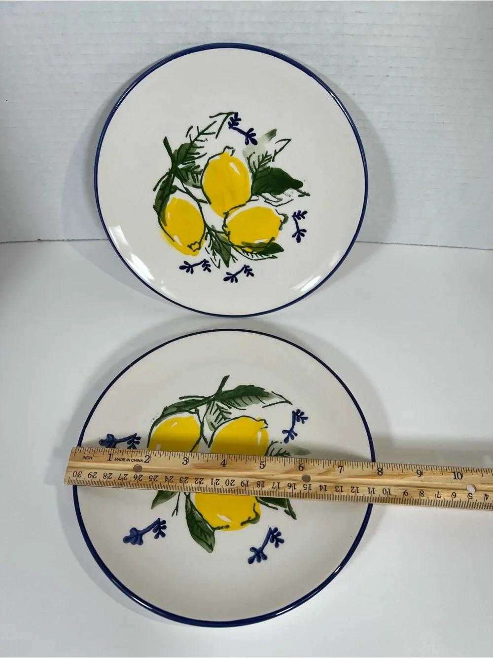 Papart Seramik Hand Painted Lemon Salad Plates Set of 2 Turkey 8”